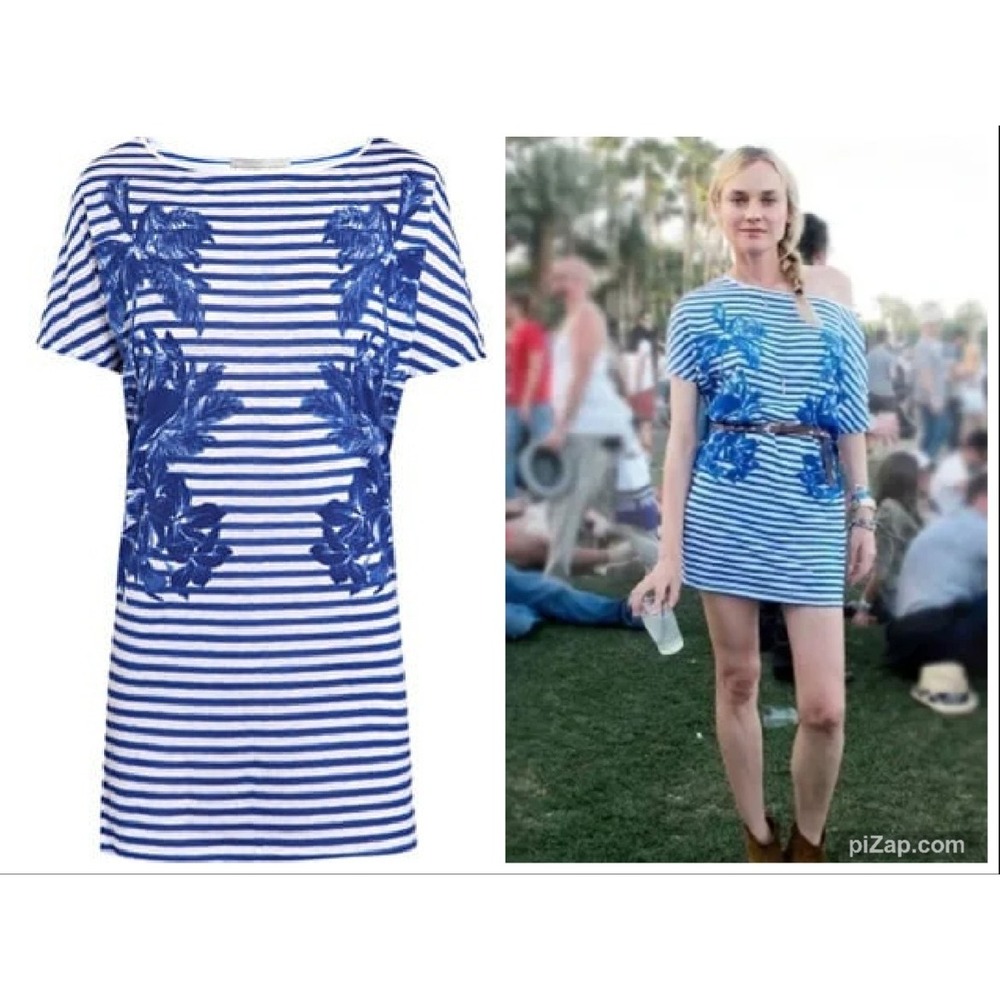 Stella Mccartney Striped Bateau Neckline Tee T-Shirt Mini Dress Tunic Top 42 6